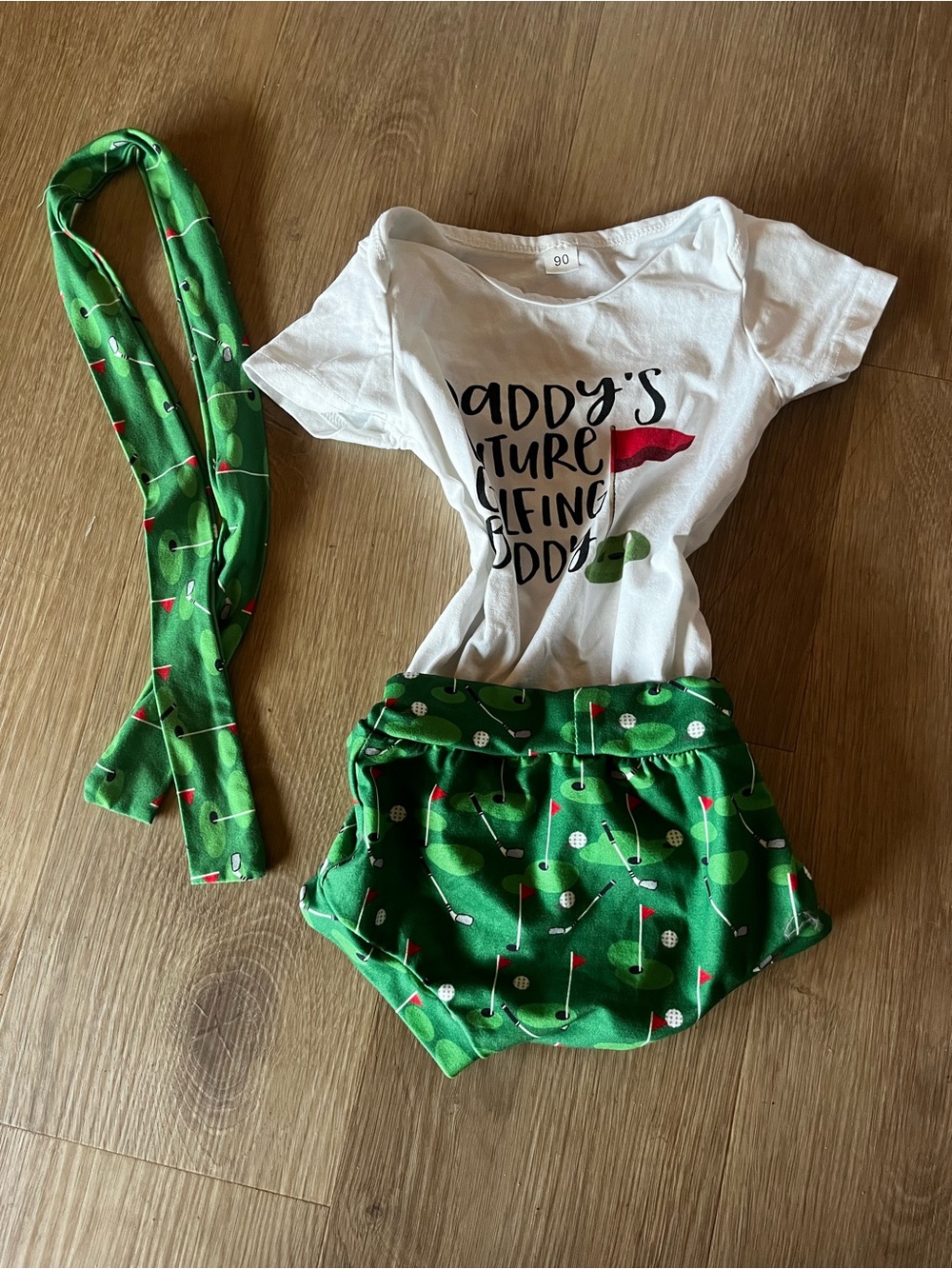 Green Golf Print Kids Headband and Bloomers Set - Unbranded